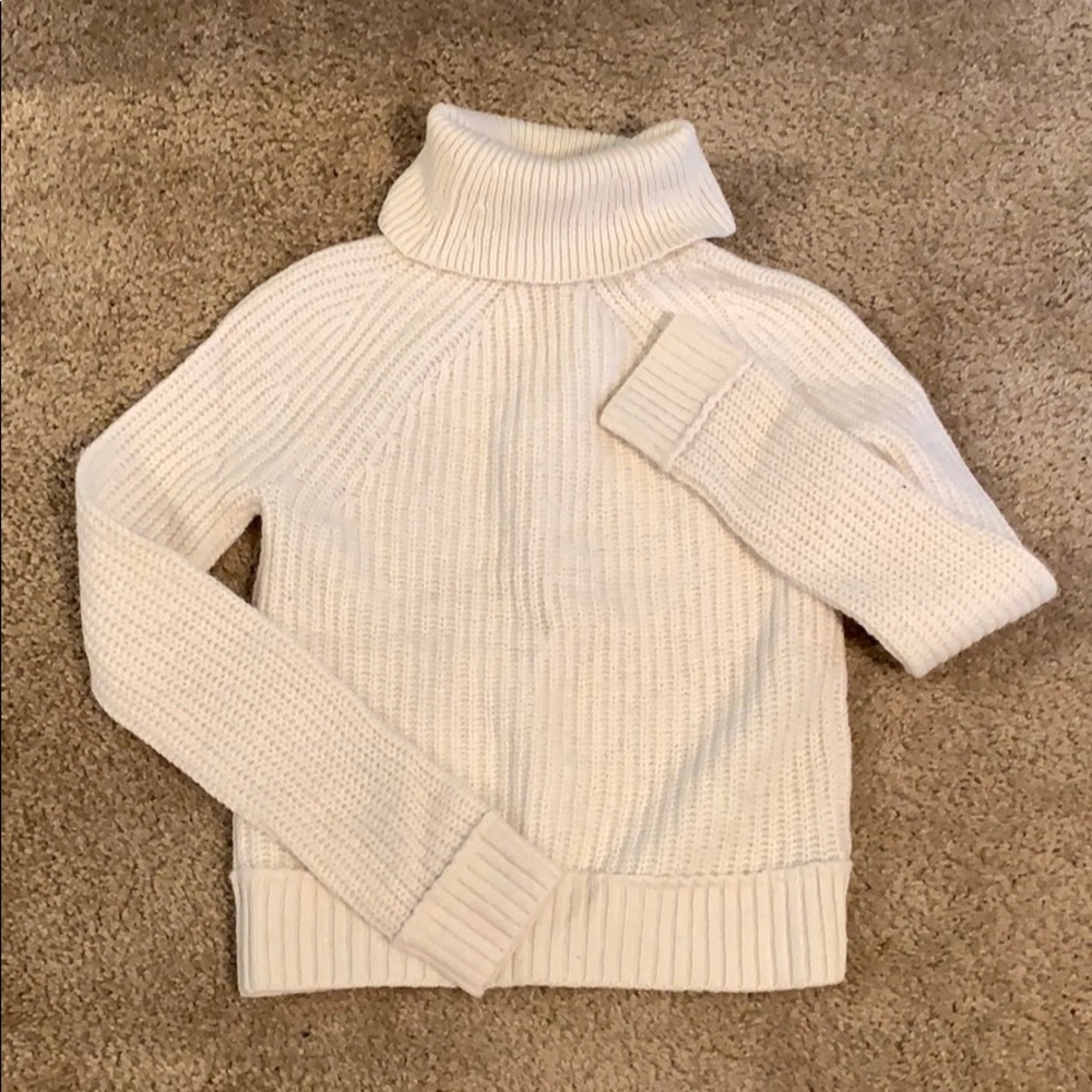 LLBean Cream Wool Alpaca Chunky Sweater XS
